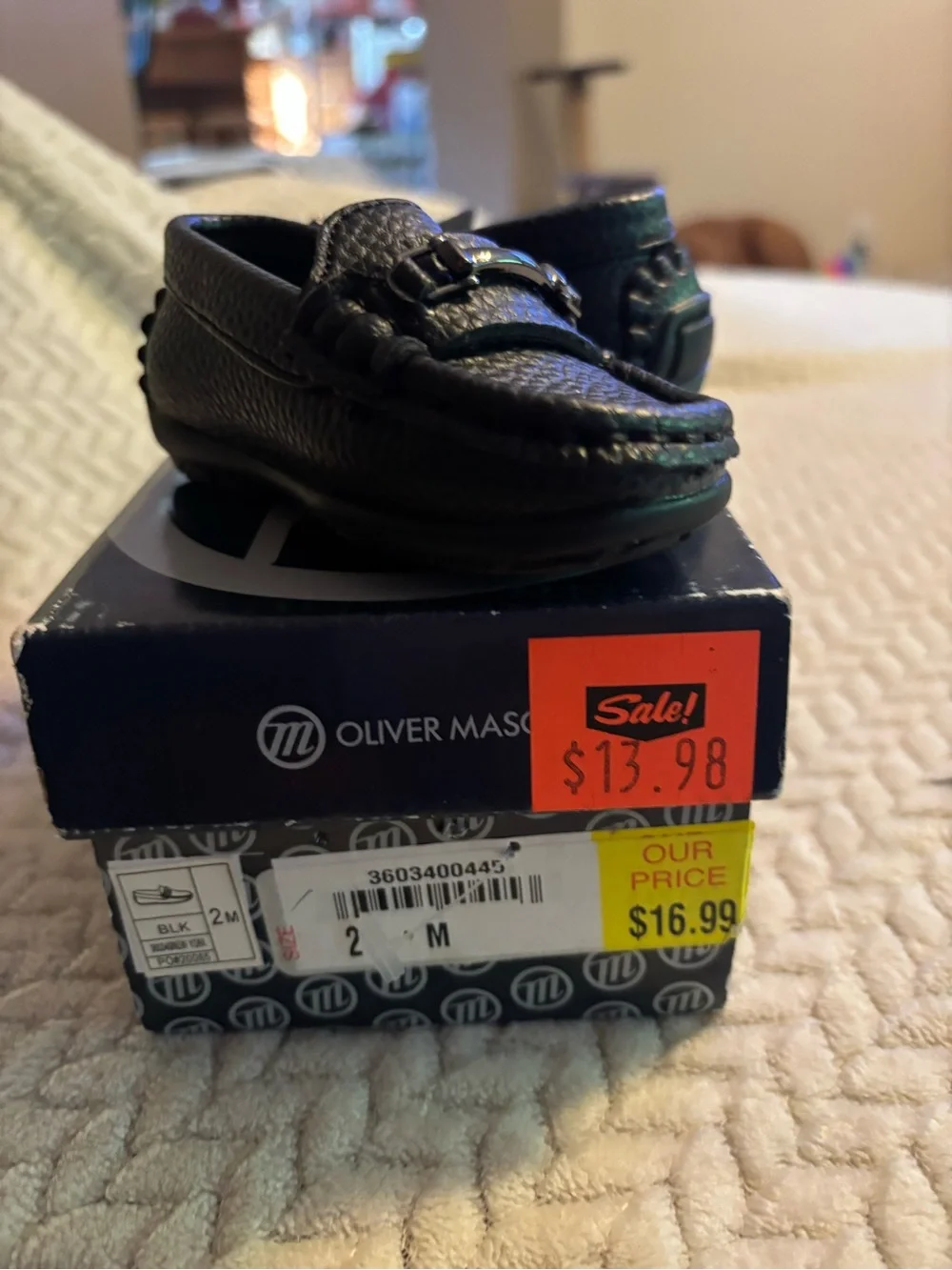 Olivers Black Kids Slip-On Moccasins with Maroon Insole